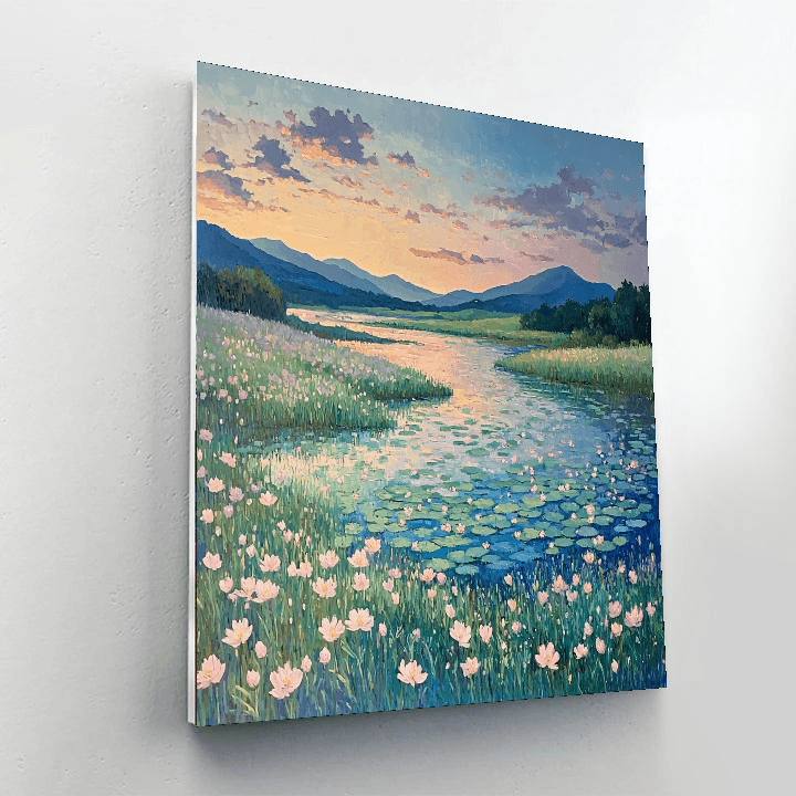 Claude Monet Inspired Twilight Blooming Fields  Paint By Color