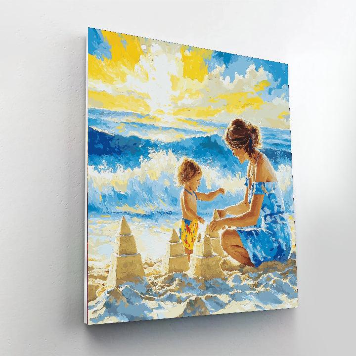 Mom And Me By The Sea Painting Number Kit