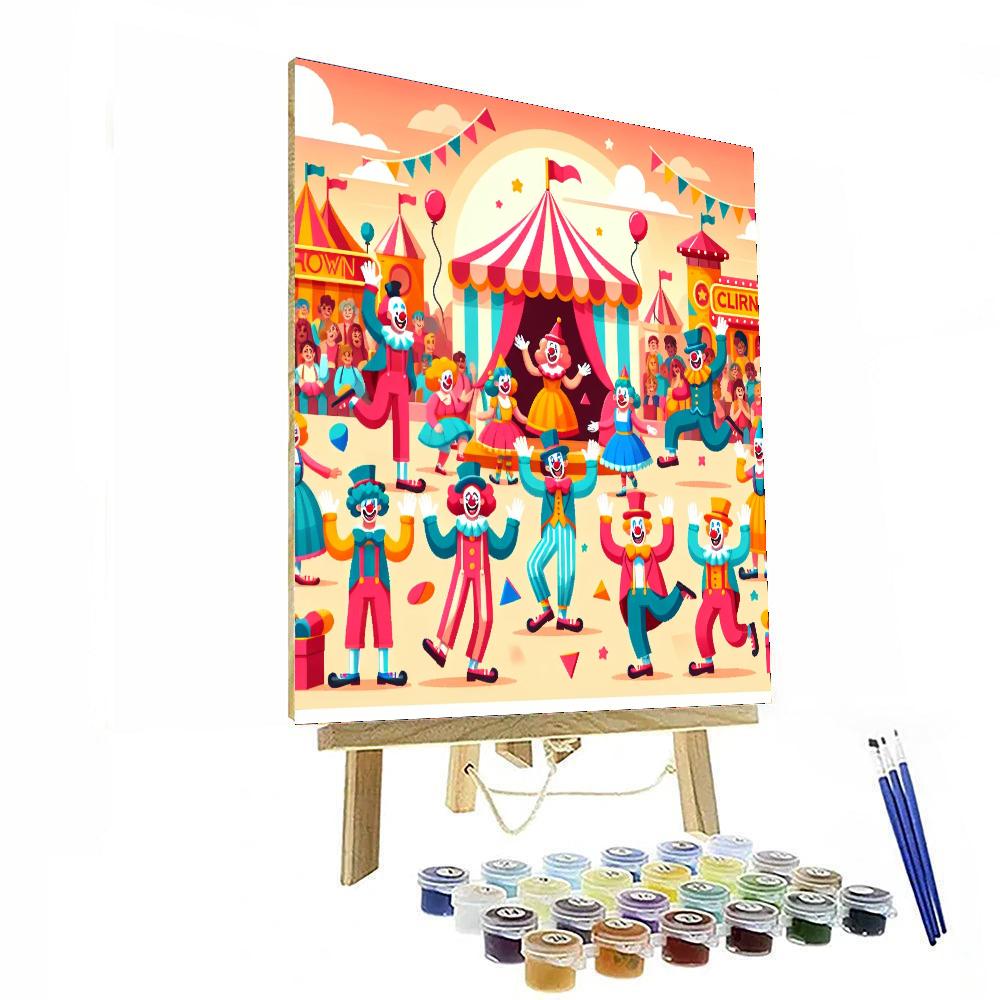 Joyful Clown Carnival Numbered Painting Kits