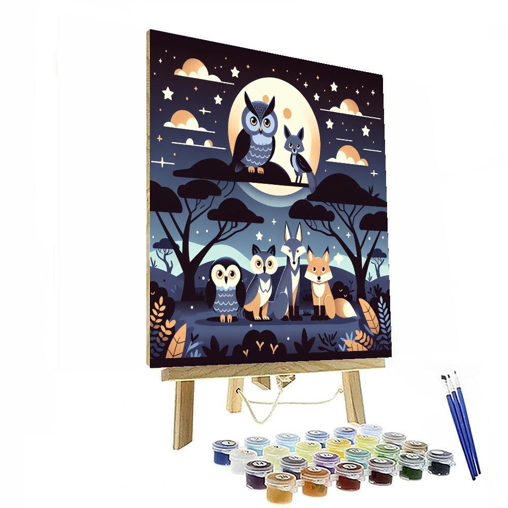Moonlit Safari Adventure Paint By Numbers Art