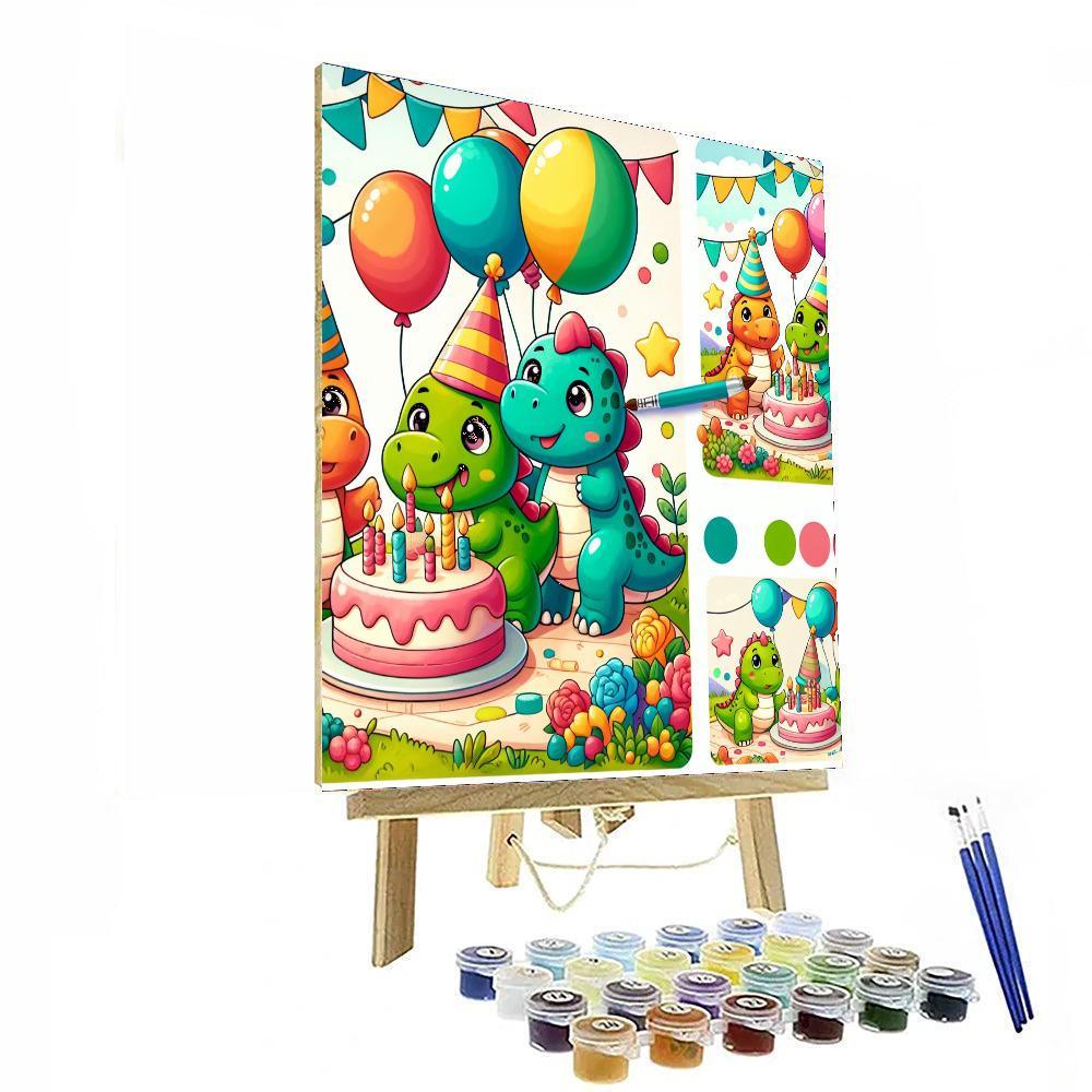 Tiny Dinosaurs Party Paint By Numbers