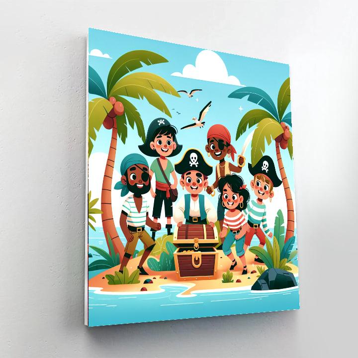Pirates' Hidden Treasure Paint By Numbers Art
