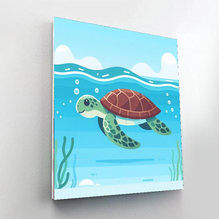 Serene Sea Turtle Paint By Numbers Art