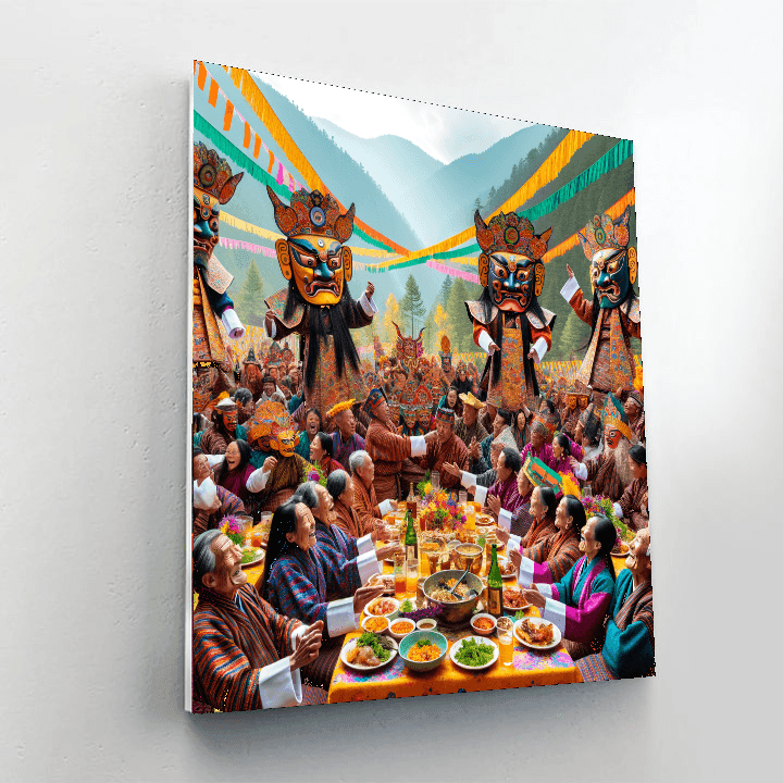 New Year Festival - Bhutan Painting By Numbers Kit