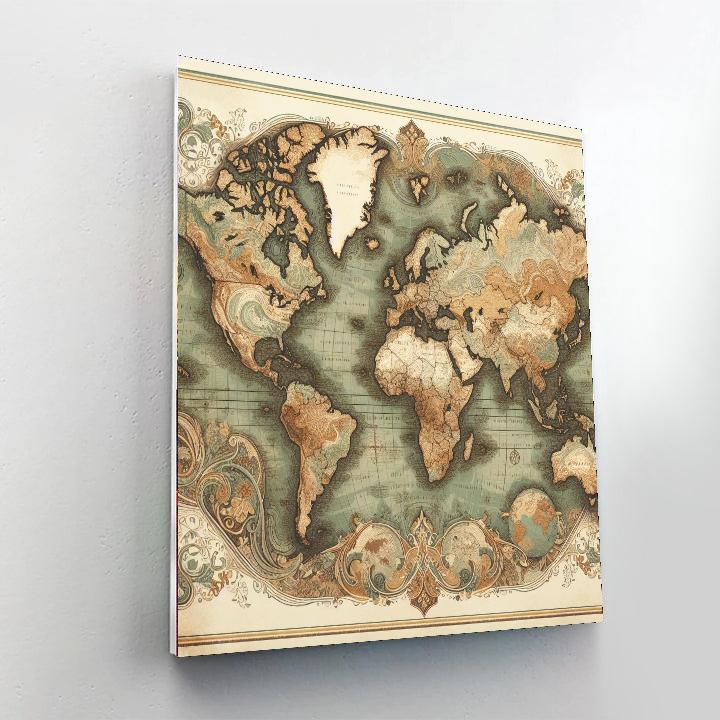 Vintage Map Adventures Paint By Number