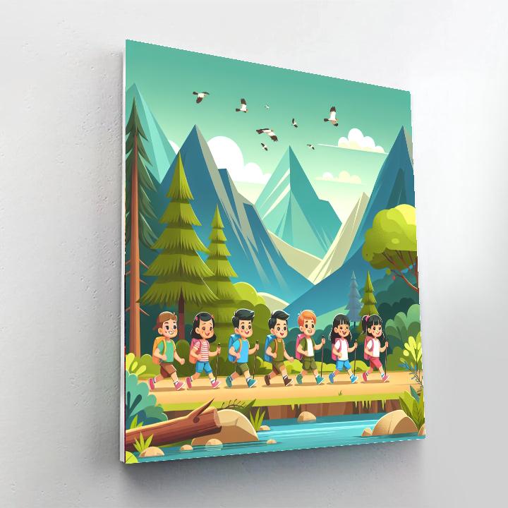 Happy Hikers' Trail Paint By Numbers Art