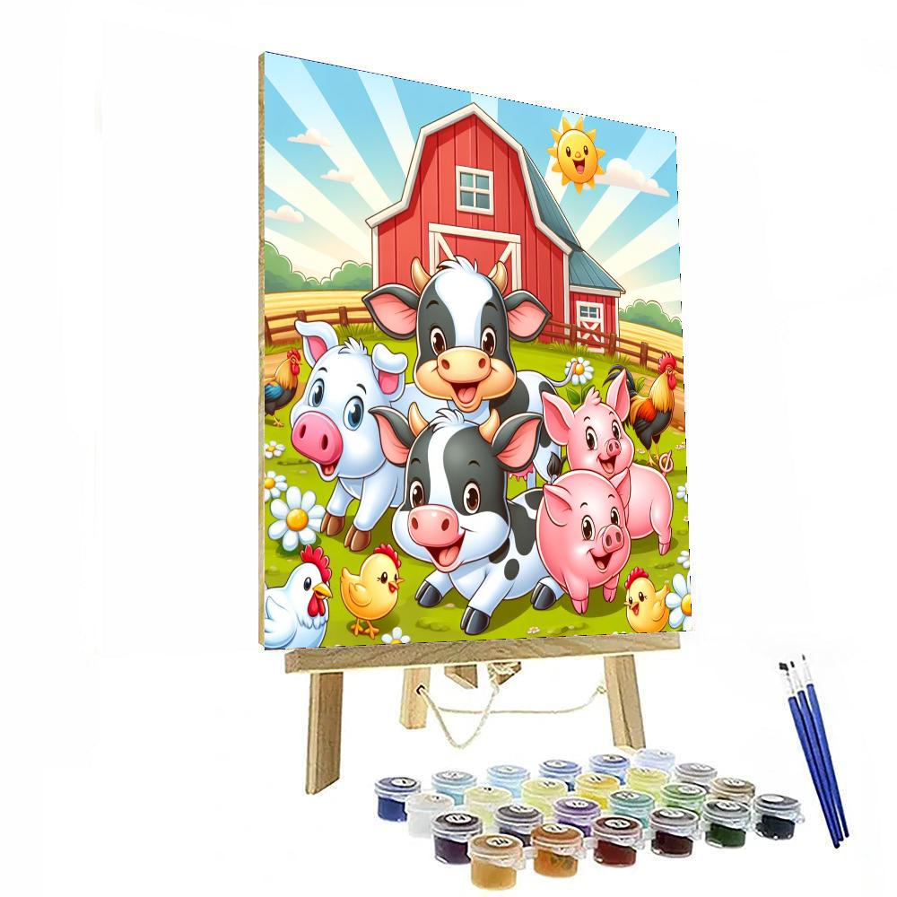 Jolly Farm Fun Paint By Numbers Art