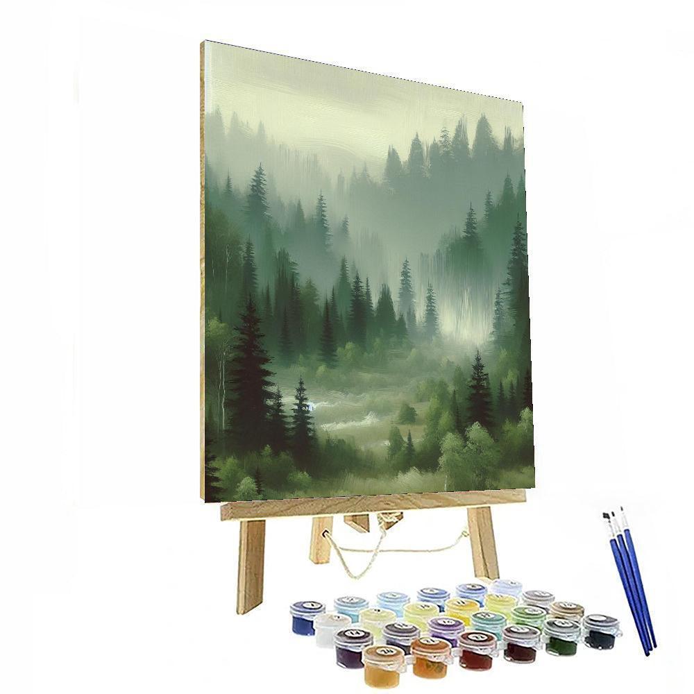 Misty Forest Painting By Numbers Kit