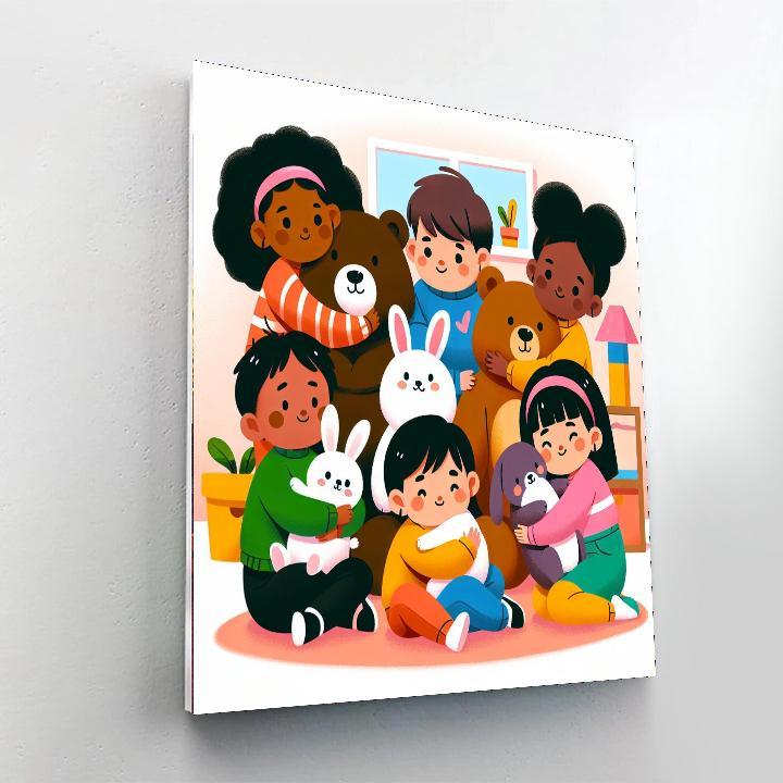 Cuddly Animal Cuddle Party Number Painting