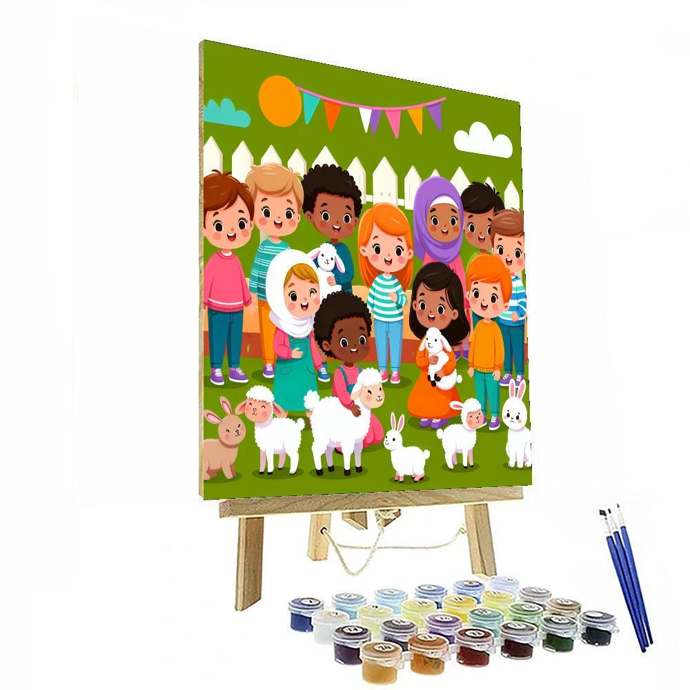 Fun At The Petting Zoo DIY Paint By Numbers