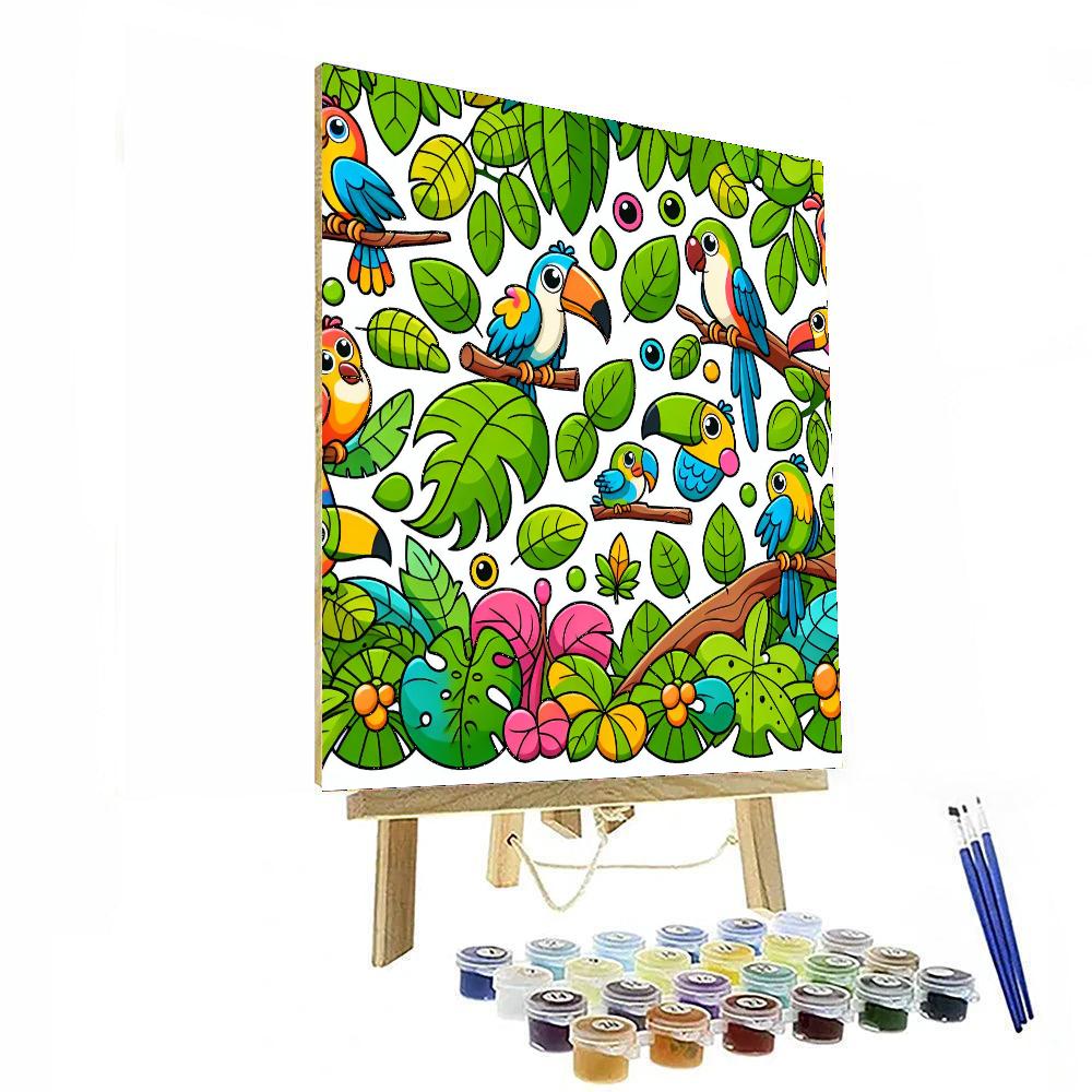 Jungle Bird Safari Number Painting