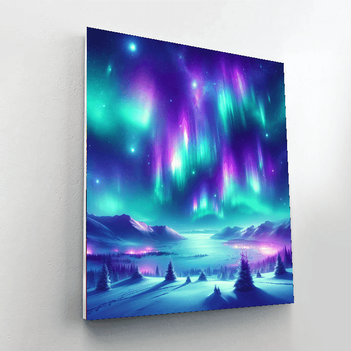 Mesmerizing Aurora Borealis Painting Number Kit