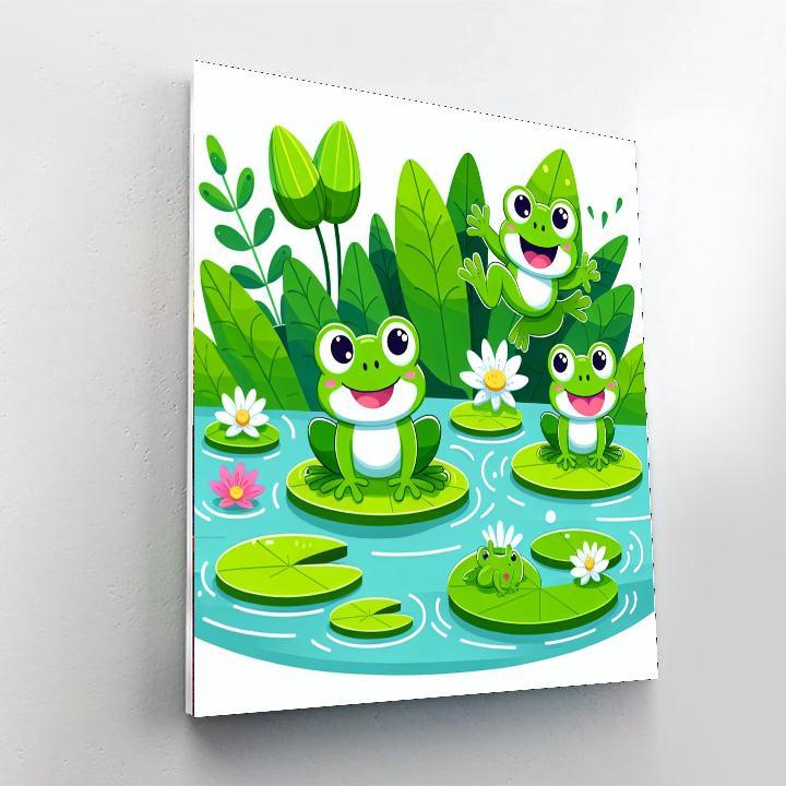 Bubbly Frogs Numbered Painting Kits