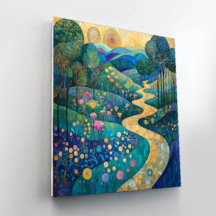 Gustav Klimt Inspired Gilded Landscapes  Paint By Numbers Art