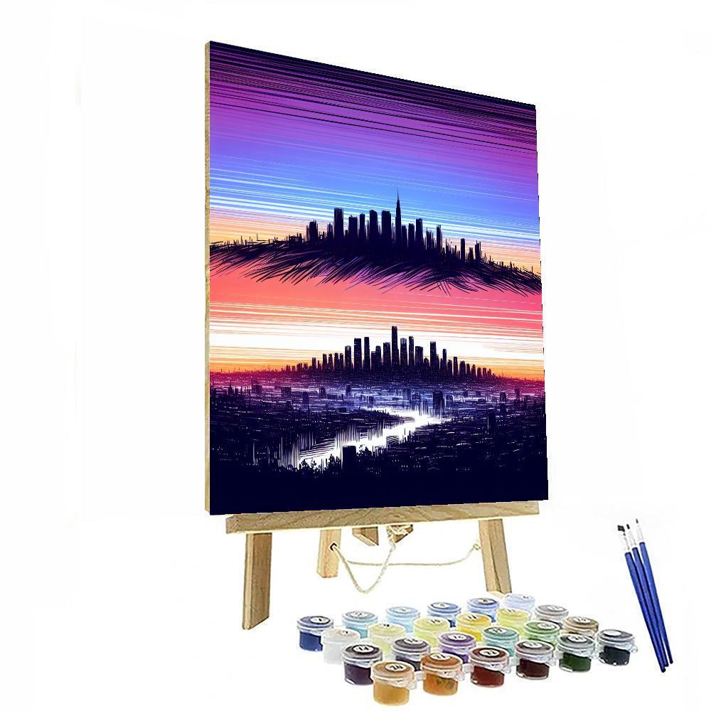 Cityscape Dusk Dreams Number Painting