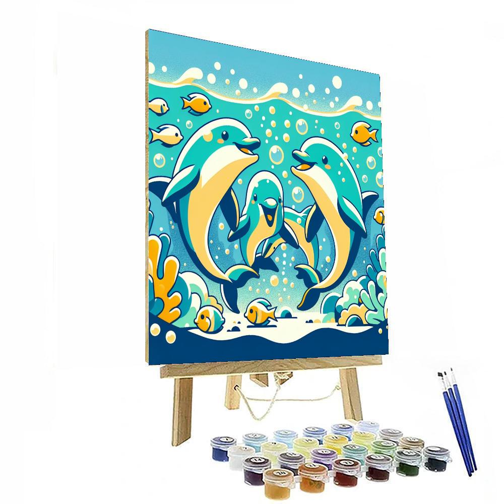 Delightful Dolphin Dive Numbered Painting Kits