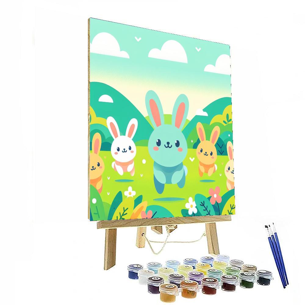 Bouncy Bunny Hopping Paint By Numbers