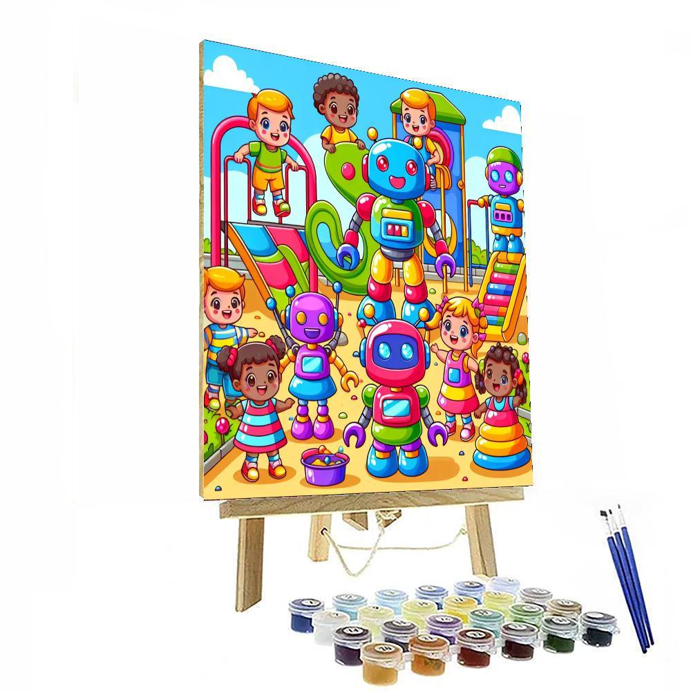 Robot Adventure Playground Painting Number Kit