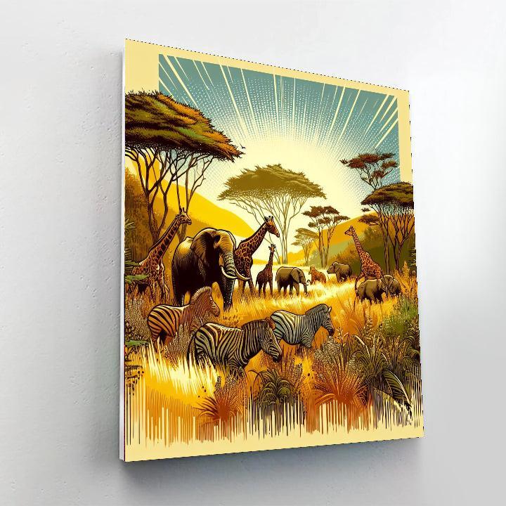 Energetic Wildlife Safari Paint By Numbers