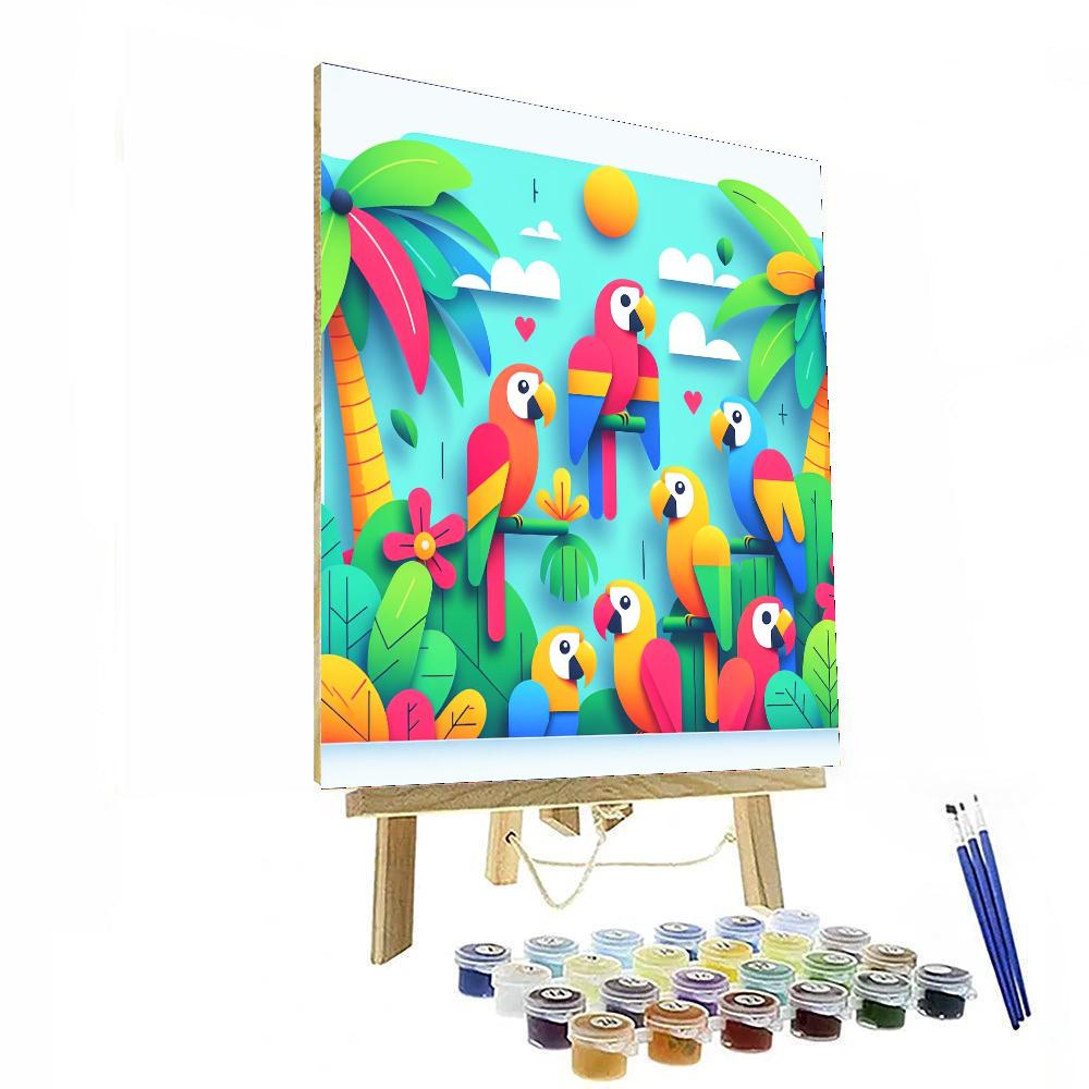 Parrot Paradise Party Paint By Numbers