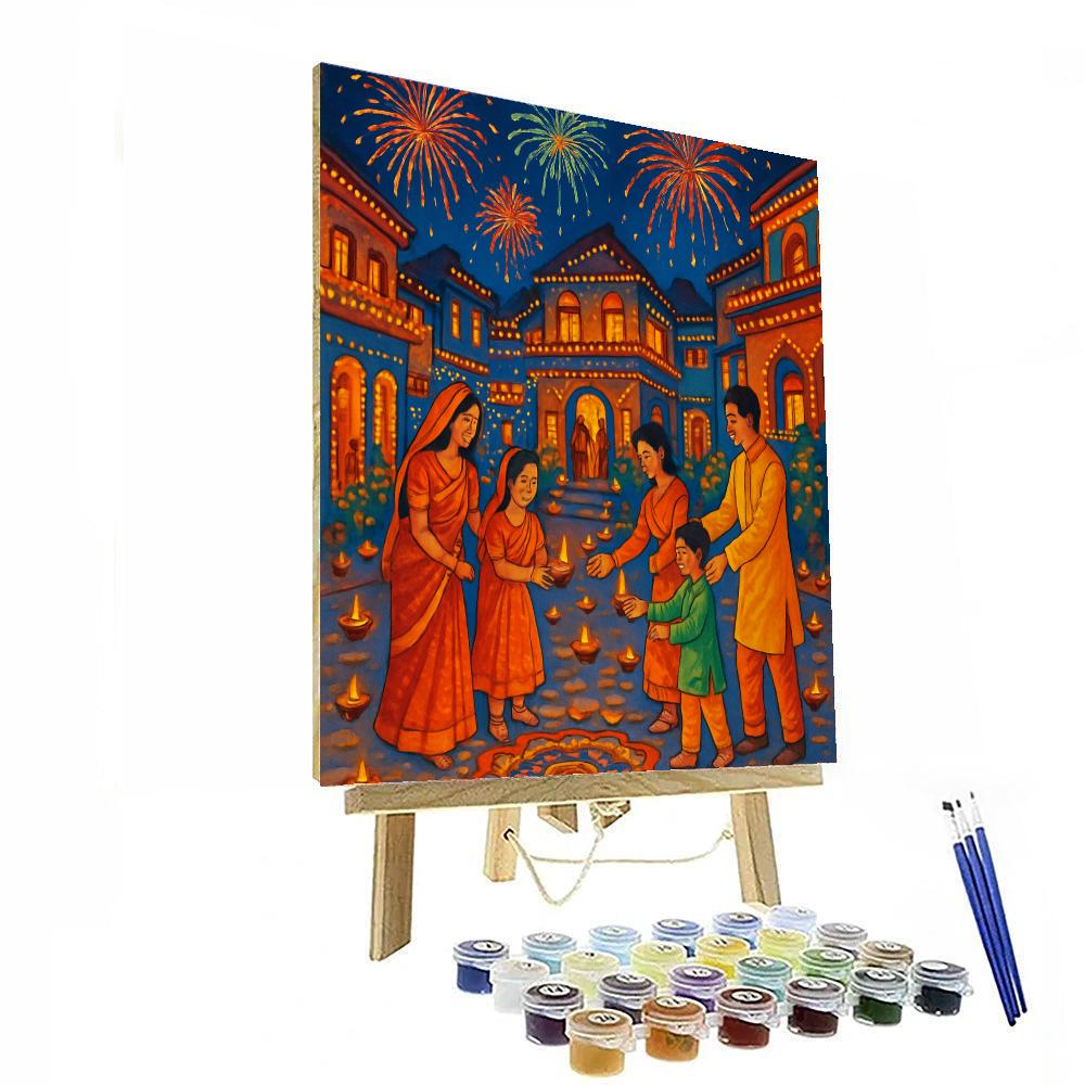 Diwali In Delhi - India Numbered Painting Kits