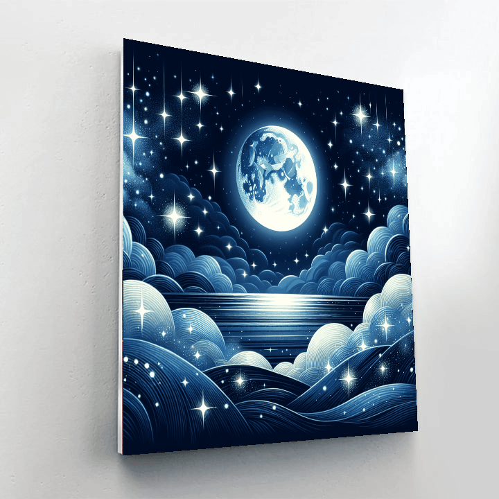 Lunar Night Magic Number Painting