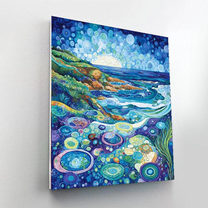 Georges Seurat Inspired Cosmic Tidepools  Number Painting