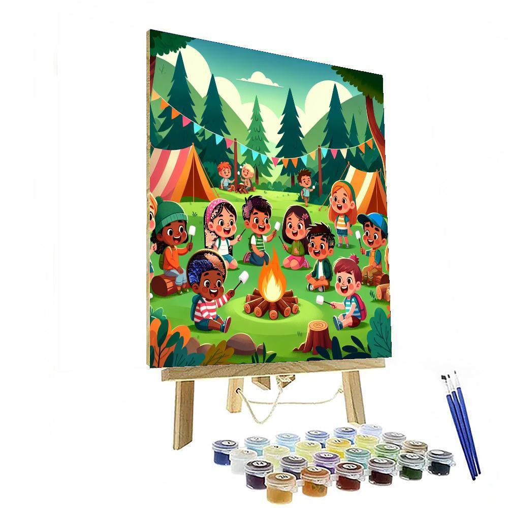 Forest Adventure Camp Number Painting