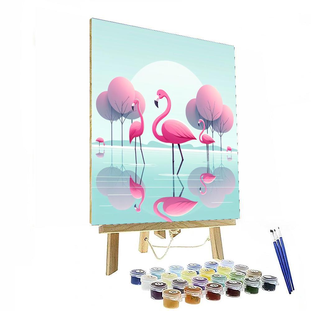 Fancy Flamingo Flock Painting Number Kit