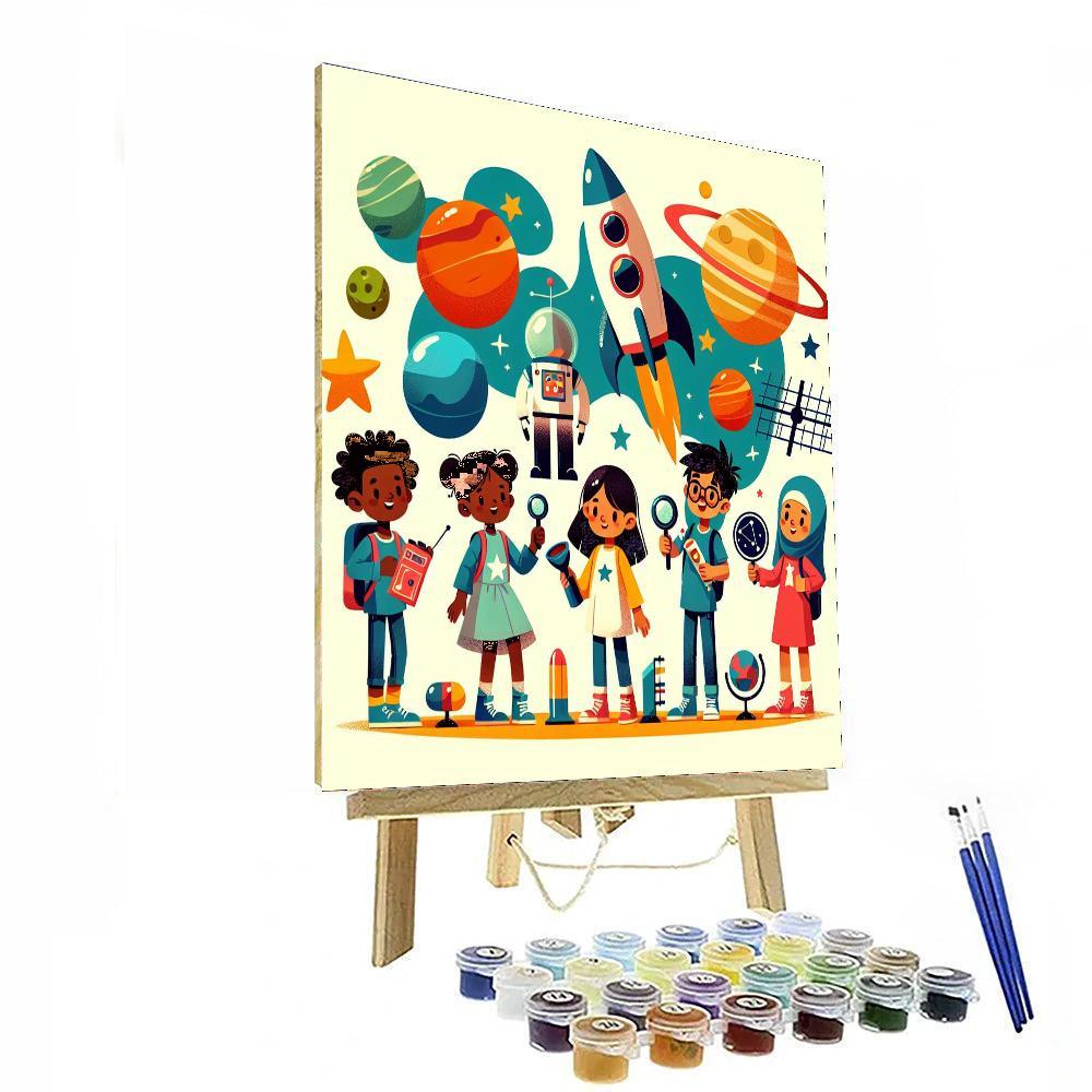 Space Pioneer Journey Painting Number Kit