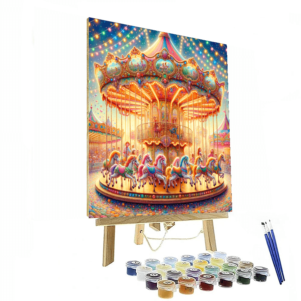 Whimsical Carousel Dreams - DIY Painting By Numbers Kit