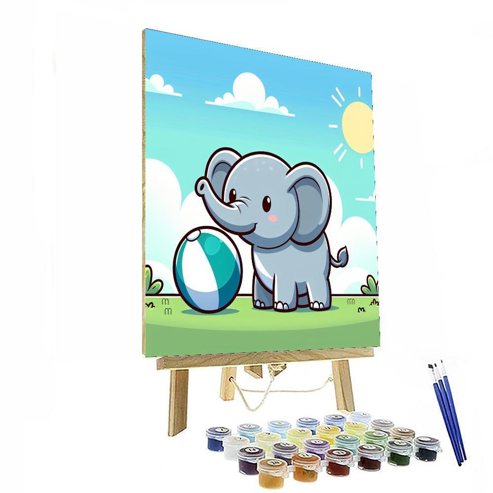 Cute Elephant Painting By Numbers Kit