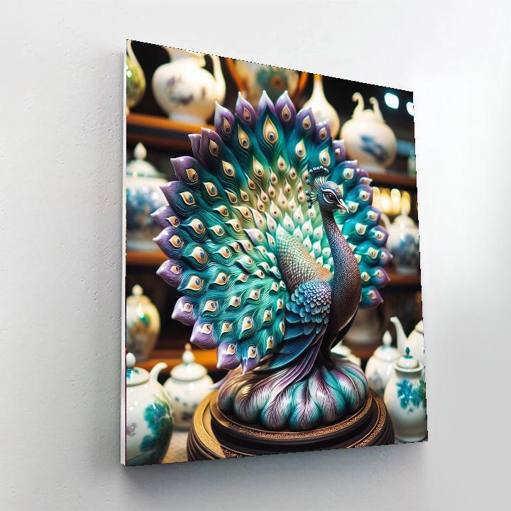 Majestic Peacock Sculpture Paint By Number
