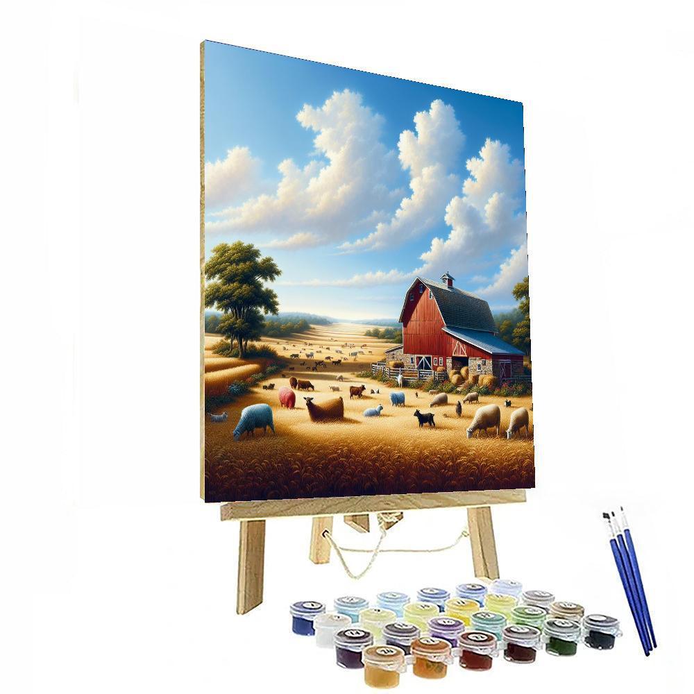 Rustic Barnyard Tranquility Painting Number Kit