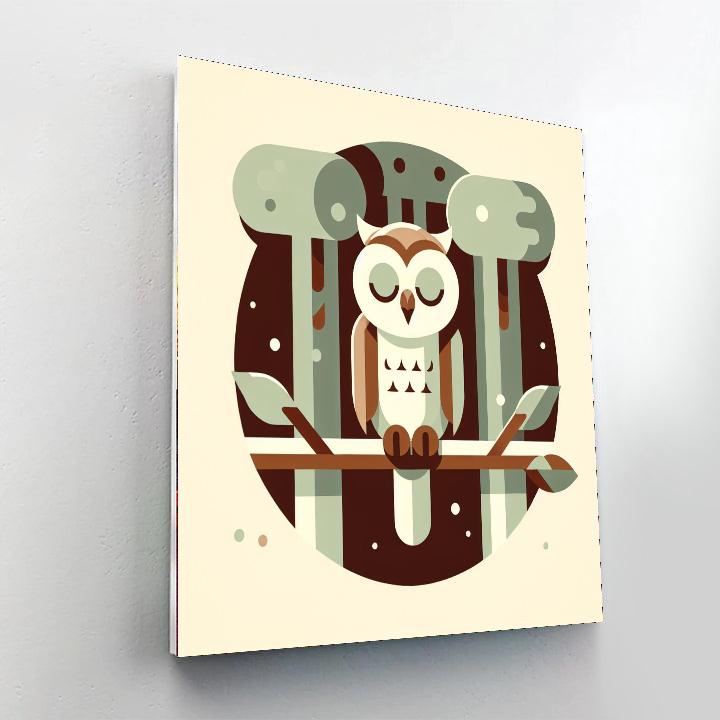 Wise Owl In The Forest Numbered Painting Kits