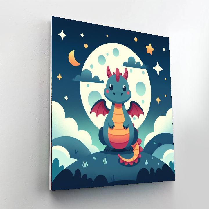 Moonlit Dragon Tales Number Painting