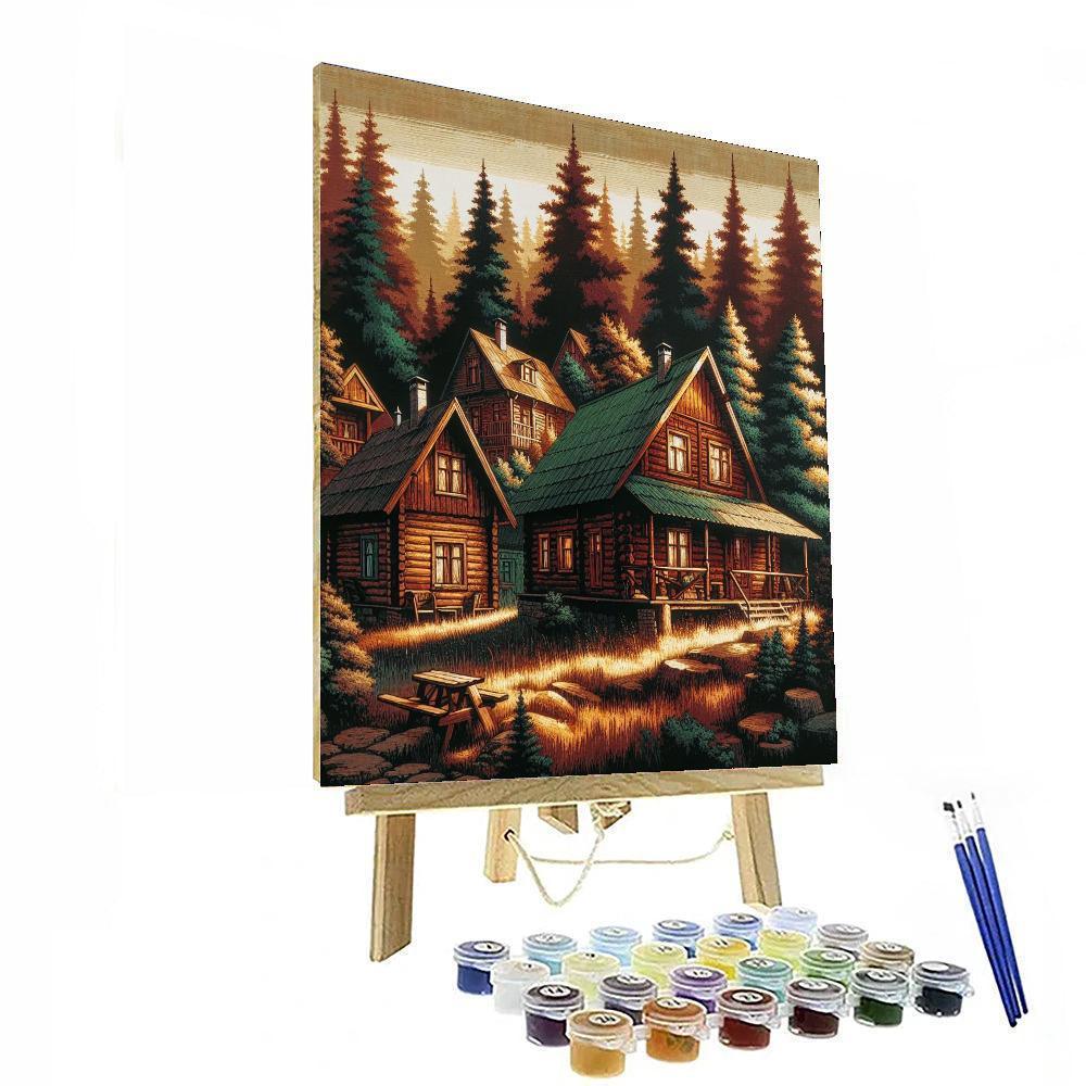 Rustic Cabin Serenity Paint By Numbers