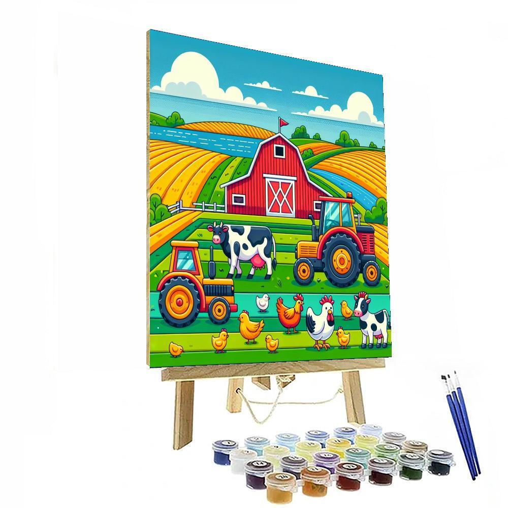Farming Fun Tractor Number Painting