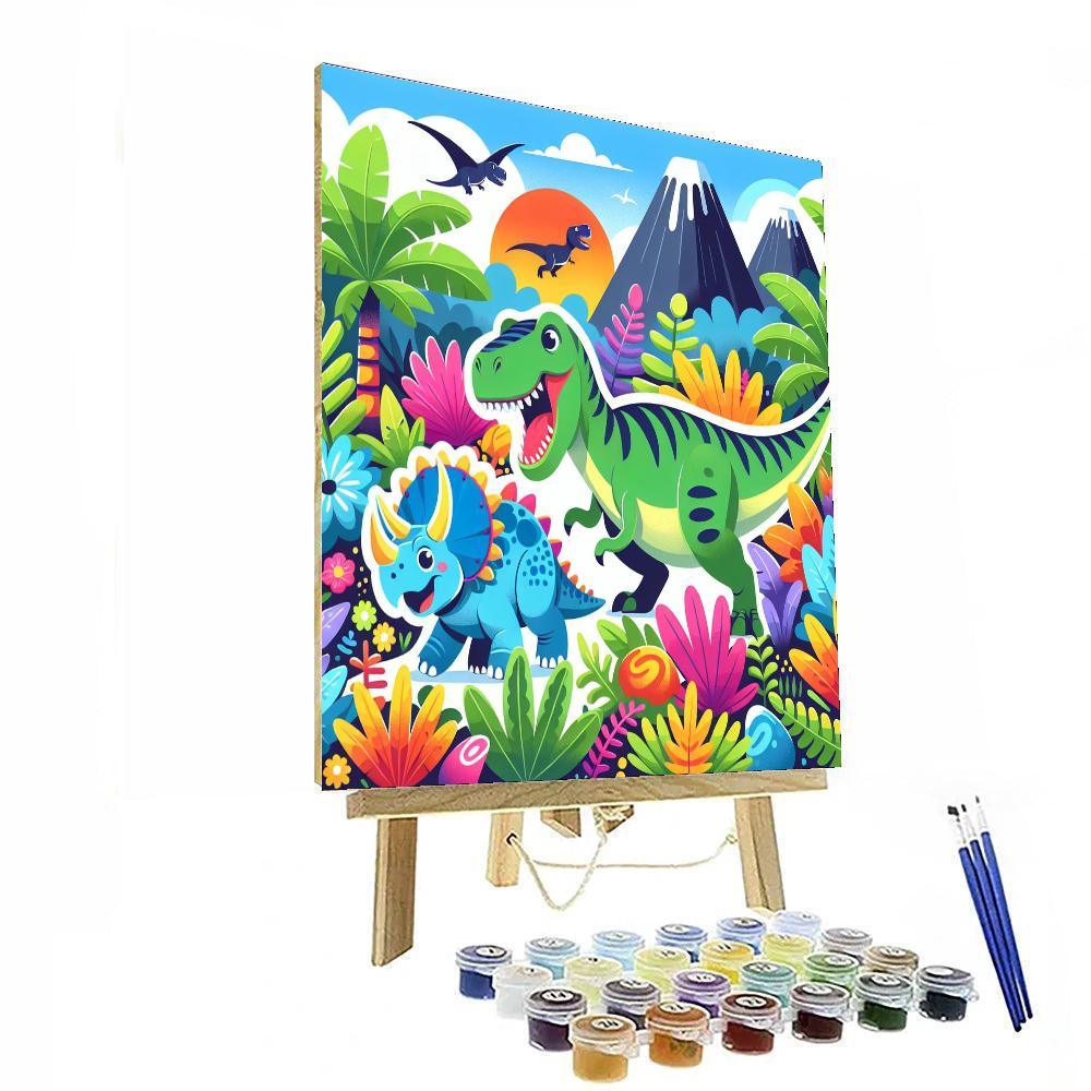 Joyful Dinosaur Adventures Painting Number Kit