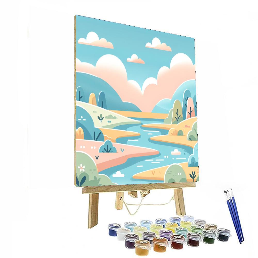 Peaceful Pastel Paradise Paint By Numbers Art