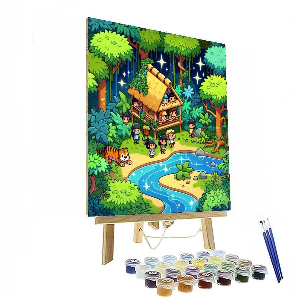 Secret Jungle Hideout Paint By Numbers Art