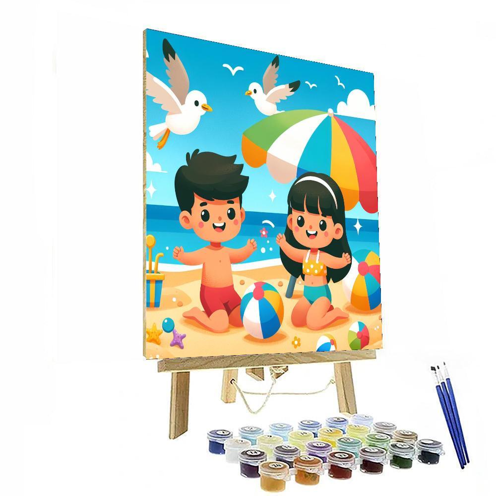 Sunny Adventure At The Beach Numbered Painting Kits