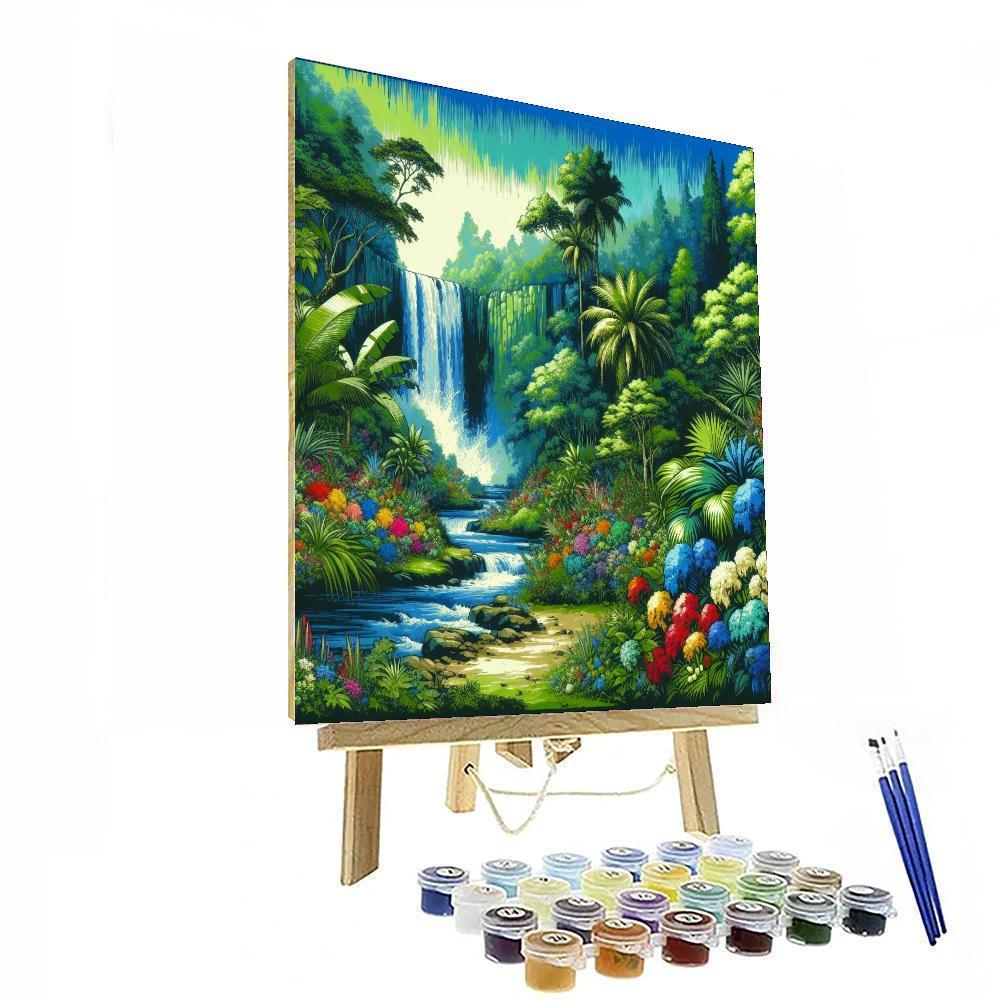 Jungle Waterfall Magic DIY Paint By Numbers