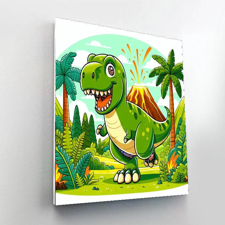 Adventurous T-rex Paint By Numbers Art