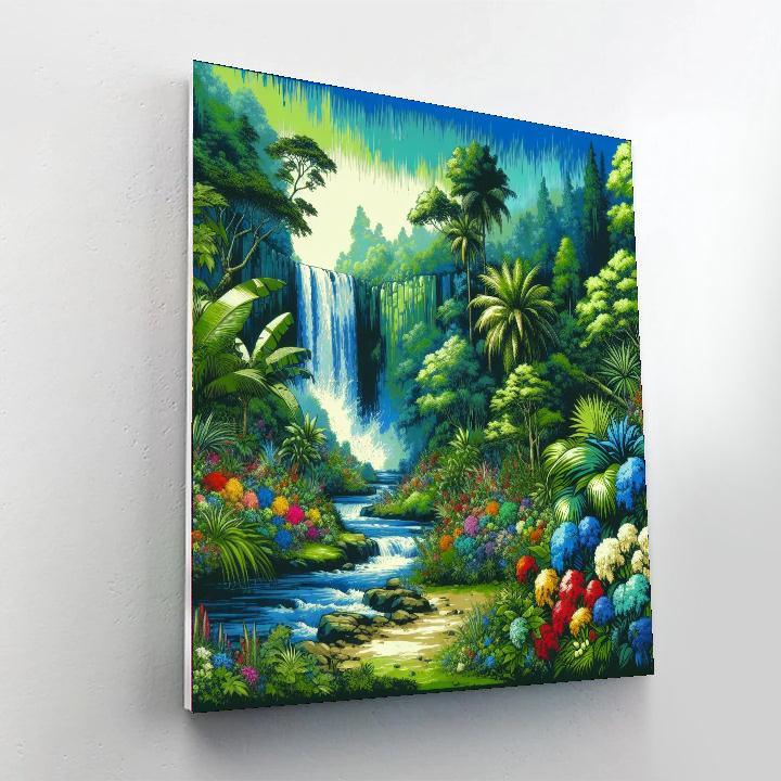 Jungle Waterfall Magic DIY Paint By Numbers