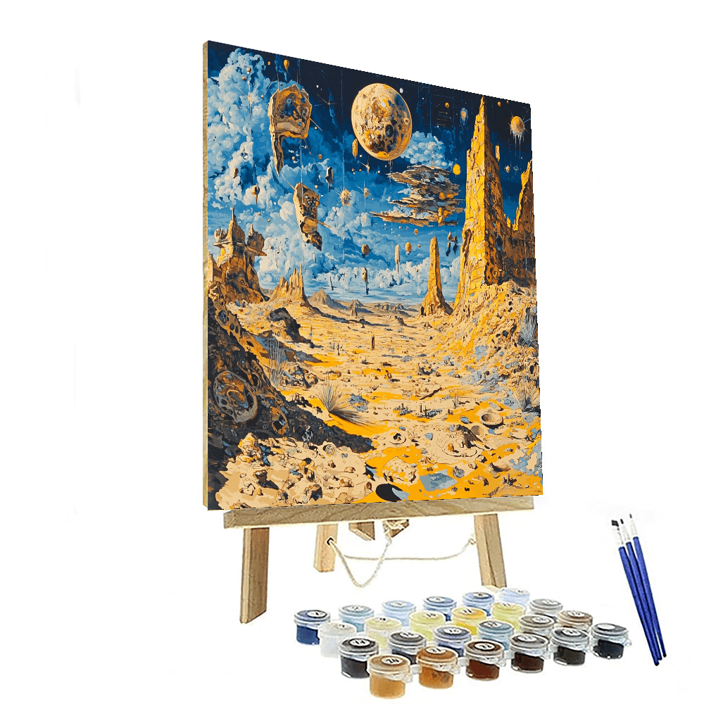 Magritte Inspired Surrealist Desert Mirage - DIY Painting By Numbers Kit