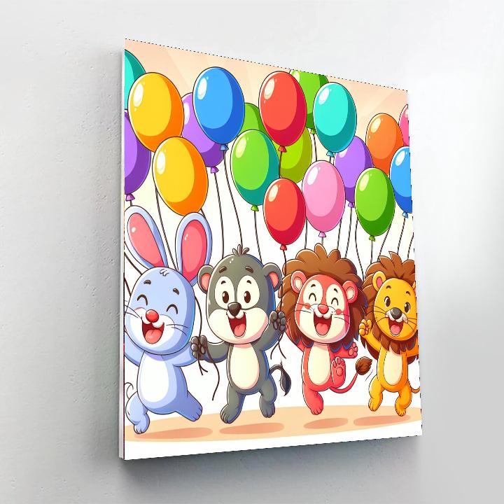 Animal Balloon Parade Painting Number Kit