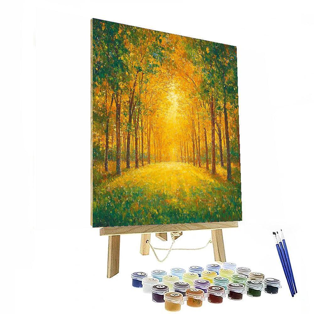 Georges Seurat Inspired Sunlit Forest Canopy  Paint By Numbers Art