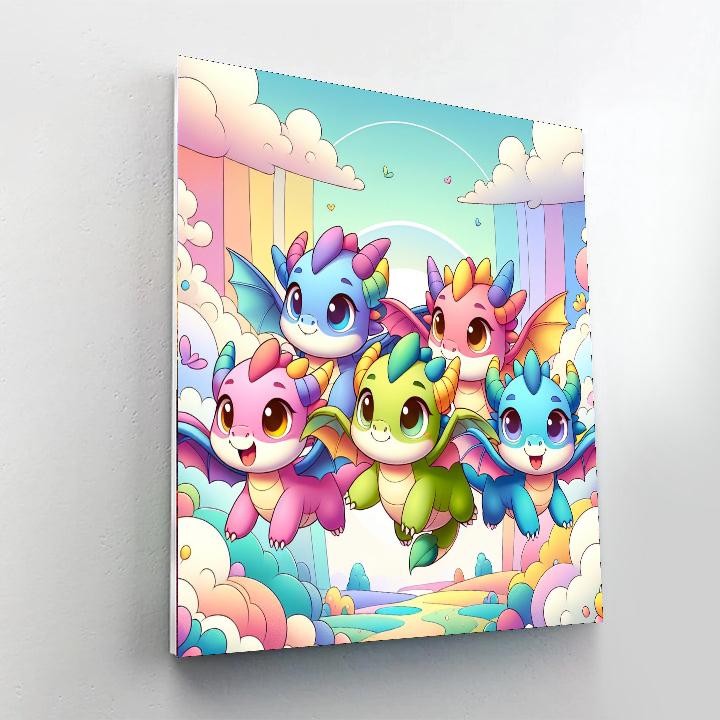 Mythical Dragon Friends Painting By Numbers Kit
