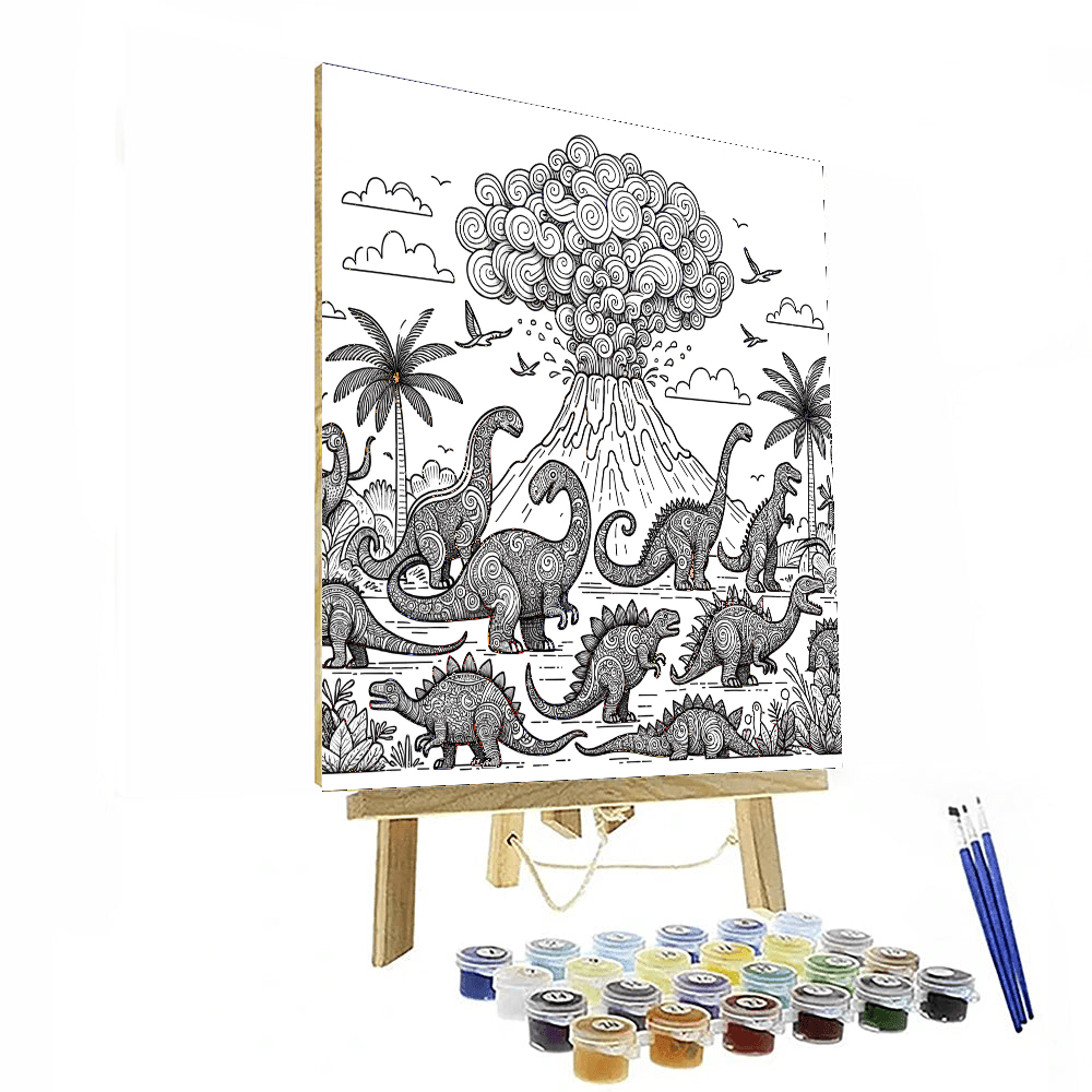 Doodle Dinosaurs Paint By Color